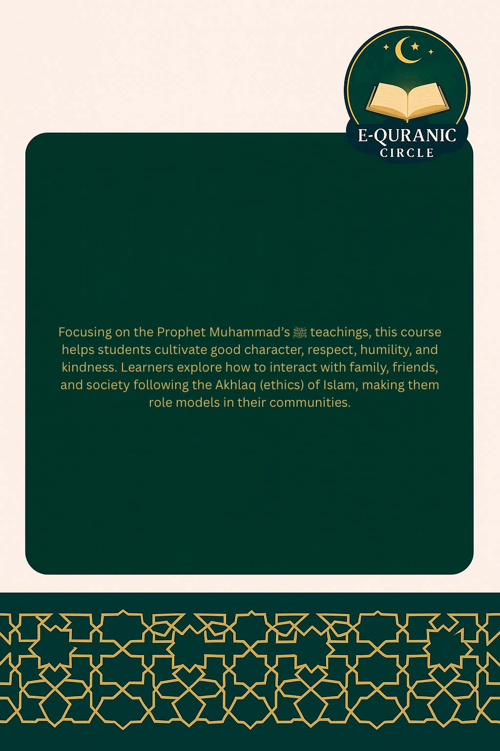 Islamic Etiquette and Manners Course